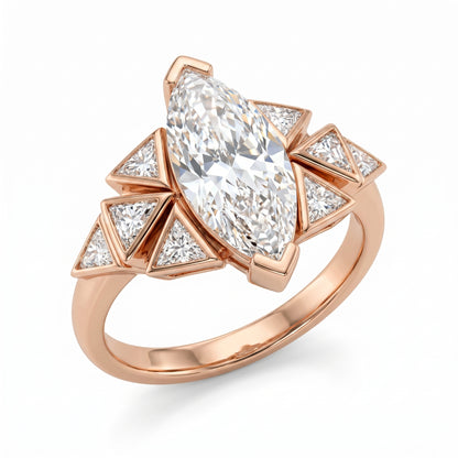 4.180ct Marquise Cut Lab-Grown Diamond Engagement Ring