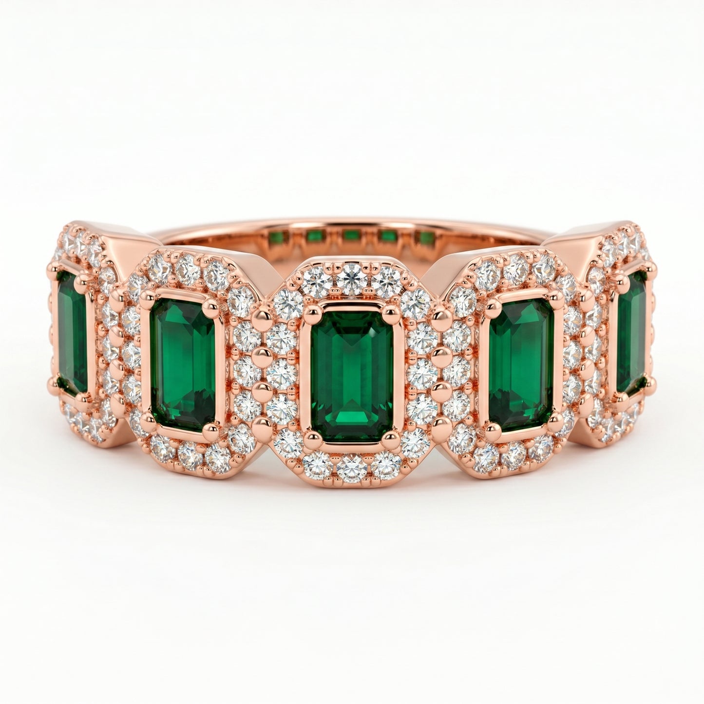 1.10ct Emerald Cut Green Lab Grown Diamond Ring