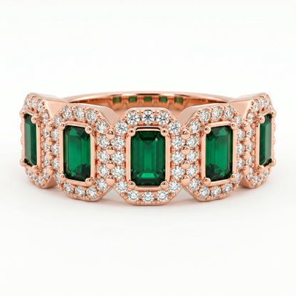 1.10ct Emerald Cut Green Lab Grown Diamond Ring