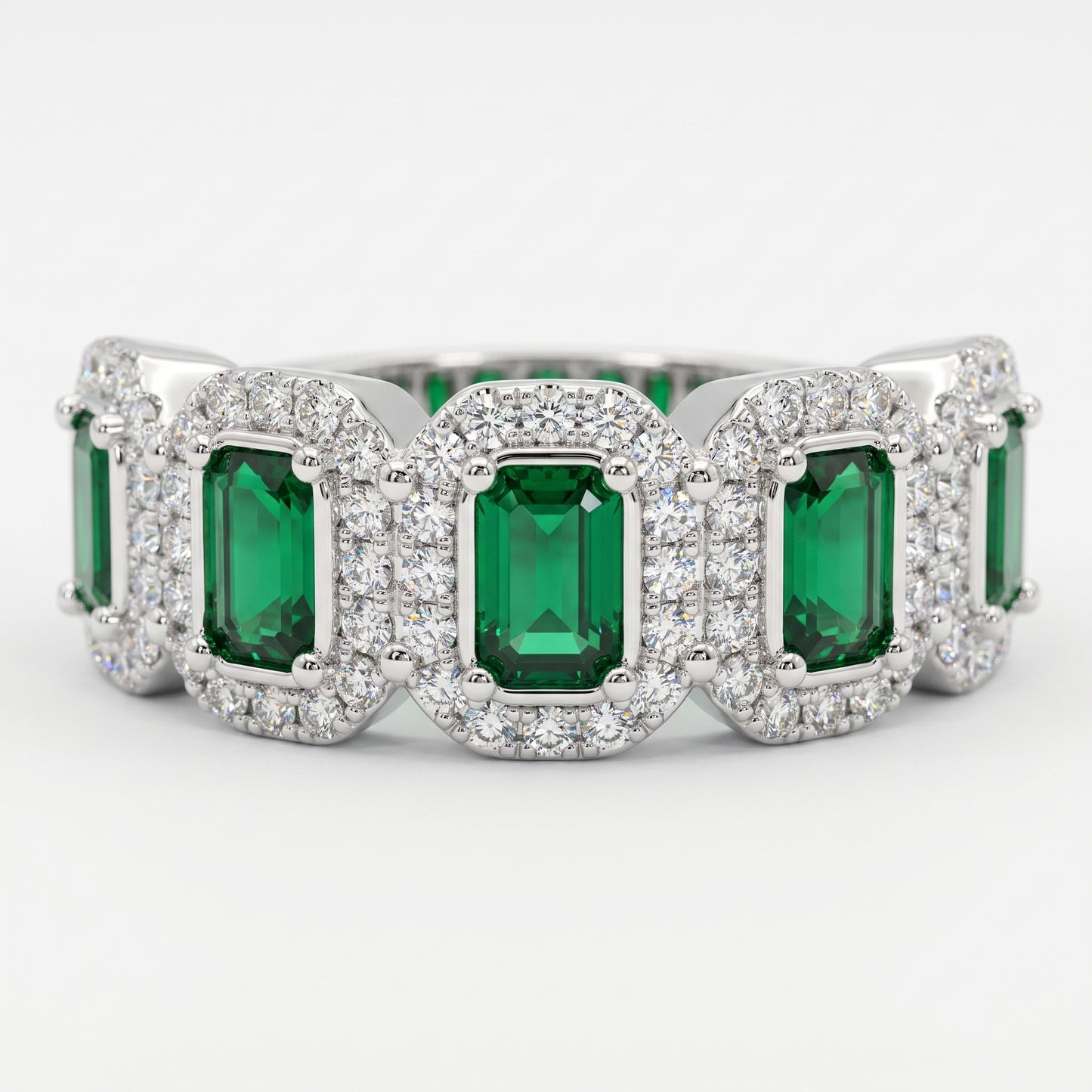 1.10ct Emerald Cut Green Lab Grown Diamond Ring