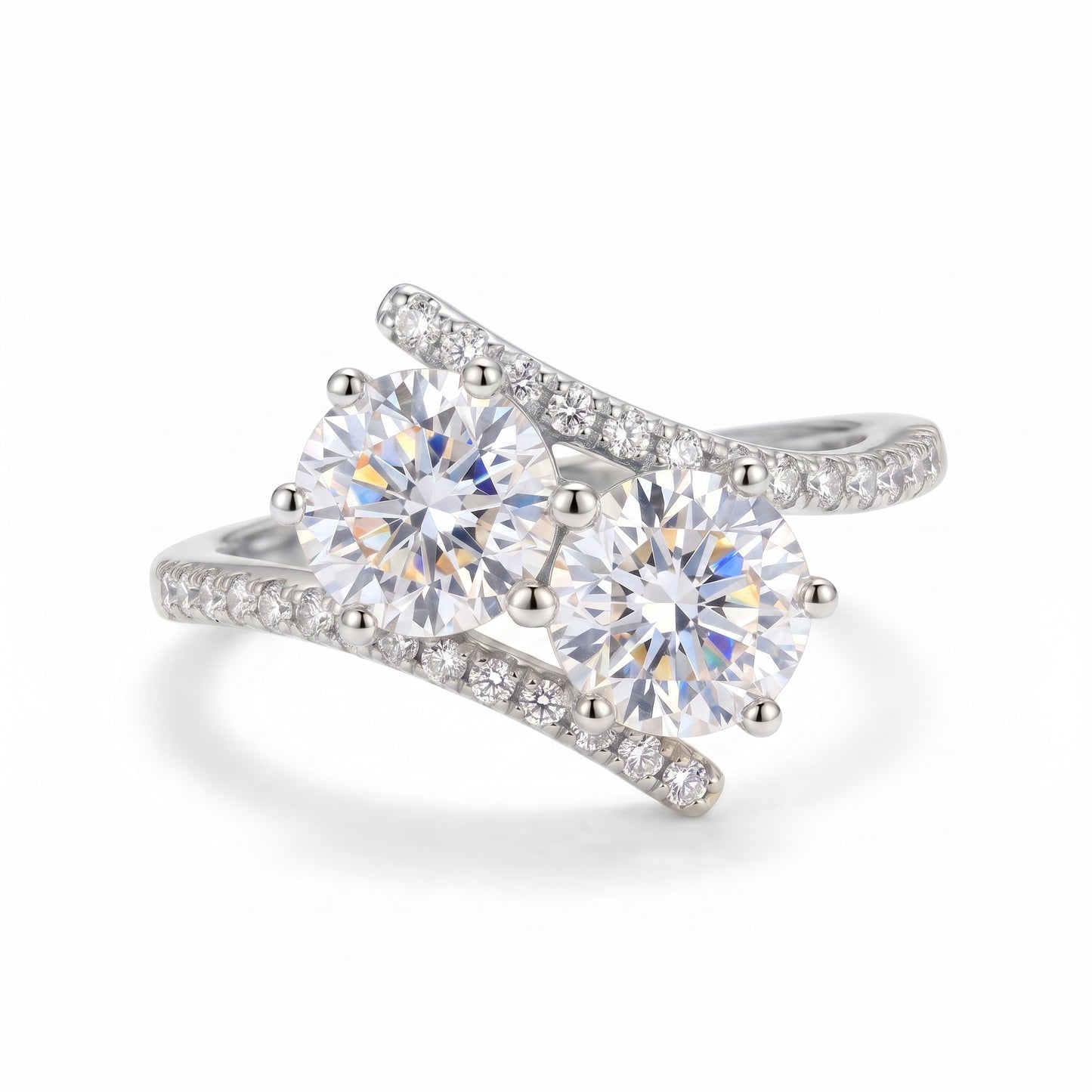 2.60 CT Two Stone Lab Grown Diamond Toi et Moi Engagement Ring