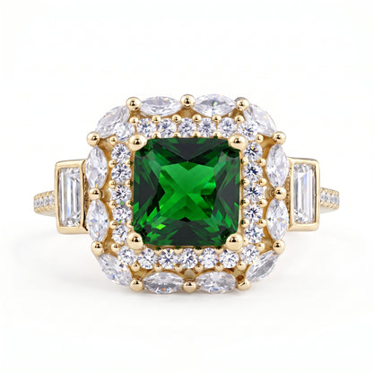 Cushion Cut Emerald Ring