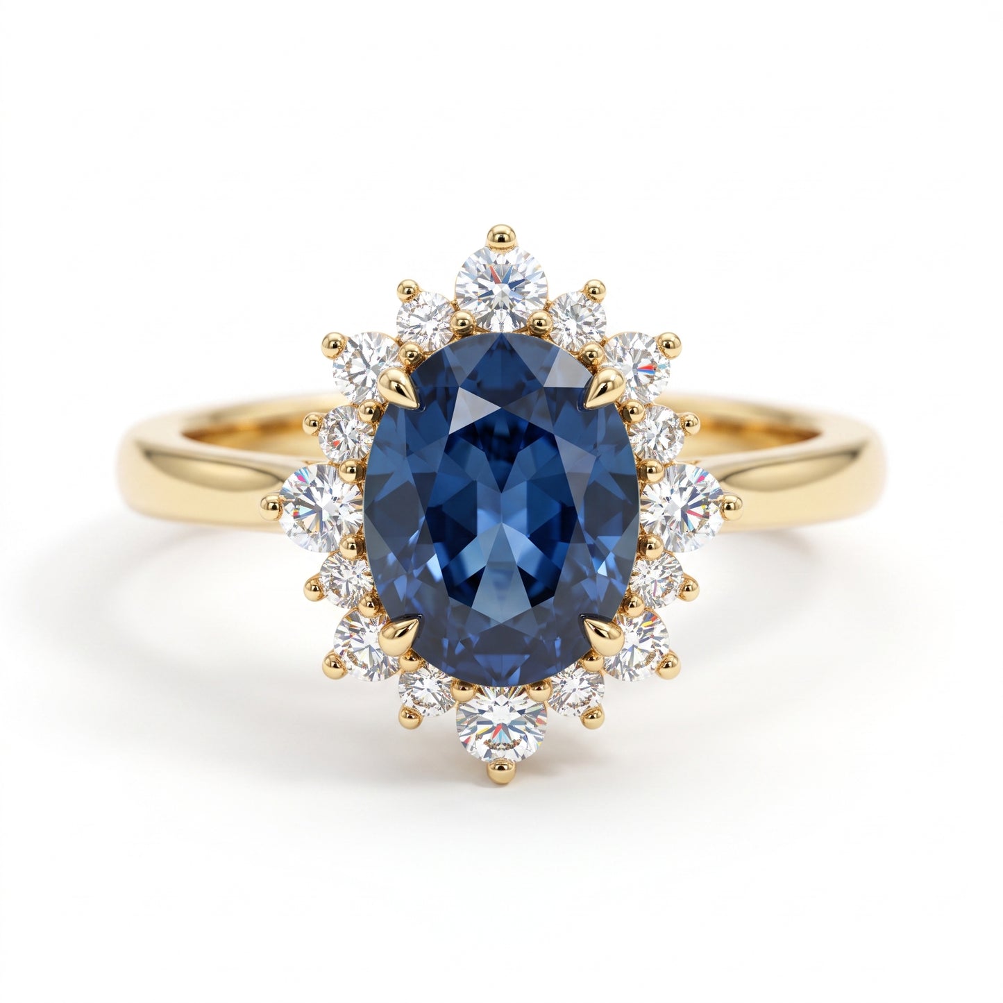 1.5ct Oval Cut Grey Engagement Lab-Grown Ring
