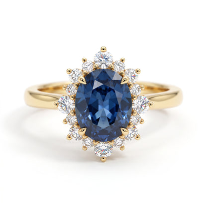 1.5ct Oval Cut Grey Engagement Lab-Grown Ring