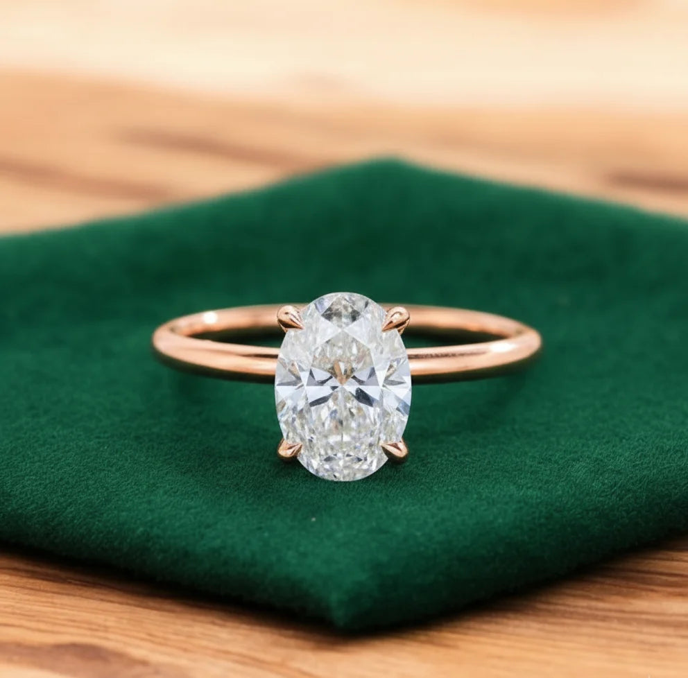 2.065 ct Oval Lab-Grown Diamond Ring – Solid Yellow Gold