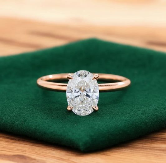 2.065 ct Oval Lab-Grown Diamond Ring – Solid Yellow Gold