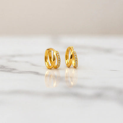 Lab-Grown Diamond Crossover Huggie Hoop Earrings – Elegant