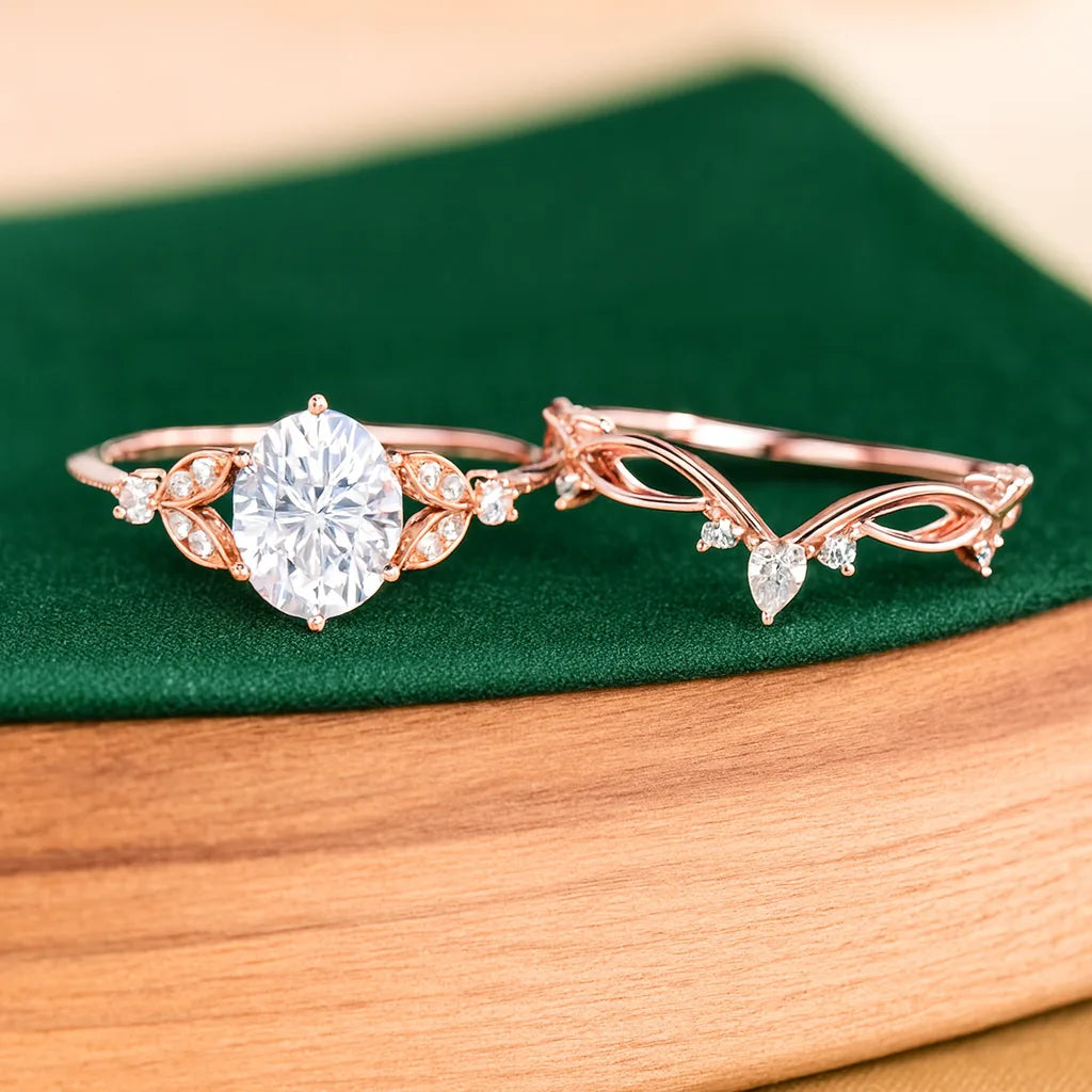 Oval Lab‑Grown Diamond Ring – 1.42 ct Engagement Set