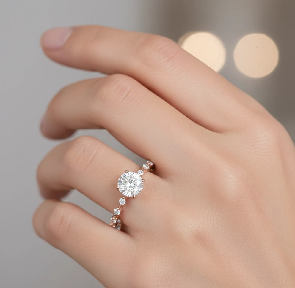 1.12 ct Round Lab Diamond Engagement Ring | Amavida