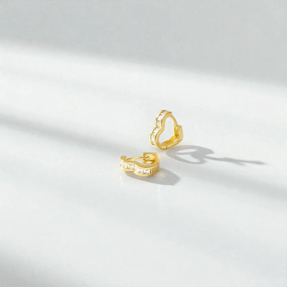1 ct Heart Lab Diamond Hexagon Hoops | 14K Gold