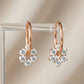 Lab-Grown Diamond Floral Cluster Gold Huggie Hoop Earrings
