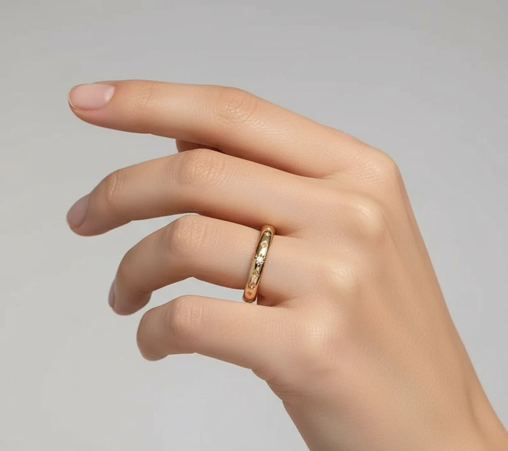 Starburst lab grown diamond ring