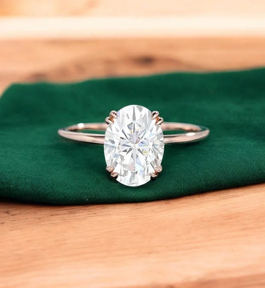2.640 ct Vintage Oval Cut Moissanite Engagement Ring