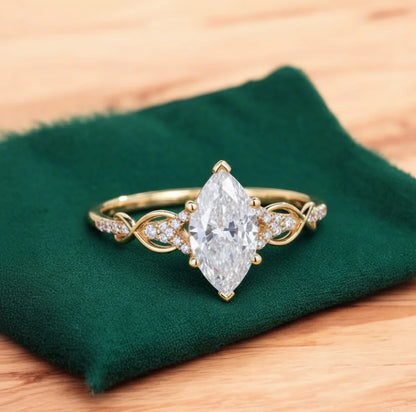 1.10 ct Marquise Lab-Grown Diamond Engagement Ring