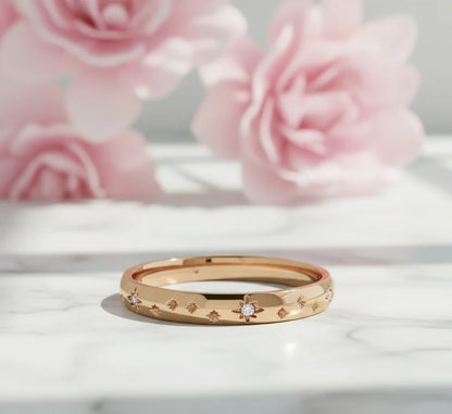 Gold starburst ring