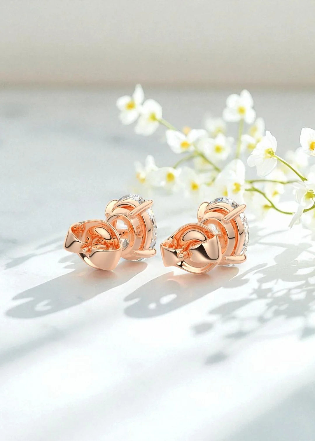 2.00 ct Oval Lab-Grown Diamond Stud Earrings – Rose Gold