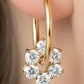 Lab-Grown Diamond Floral Cluster Gold Huggie Hoop Earrings