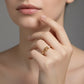 14K Gold Leaf Ring with Lab‑Grown Diamond