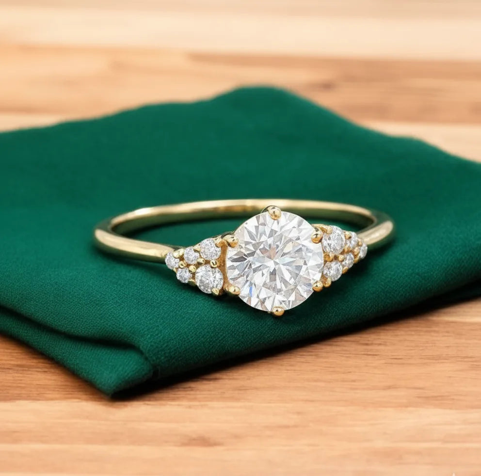 1.14 ct Round Lab-Grown Diamond Engagement Ring – Yellow Gold