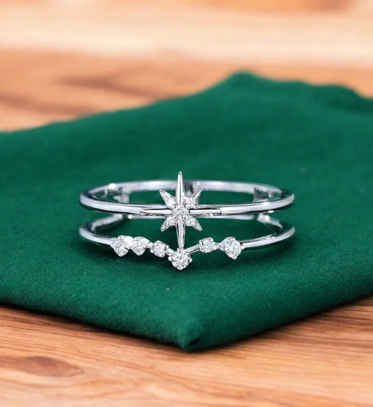 vintage starburst engagement ring
