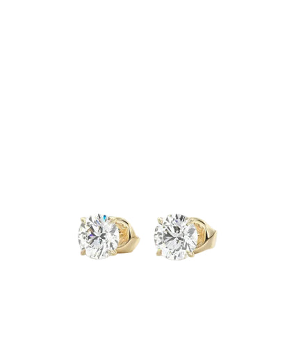 round cut diamond solitaire earrings