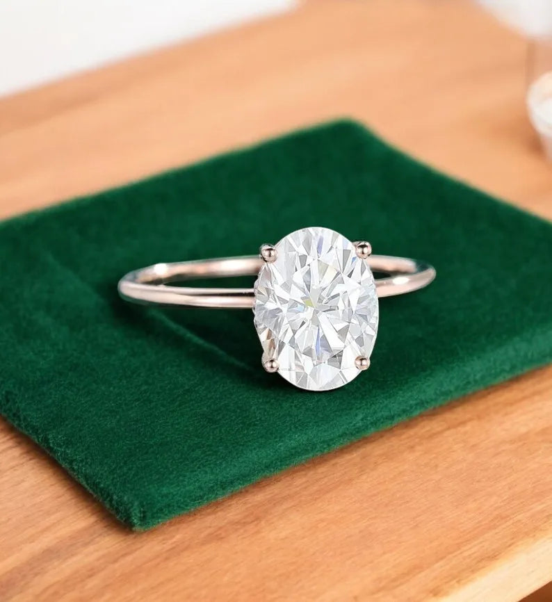 2.614 ct Oval Lab grown Diamond solitaire Engagement Ring