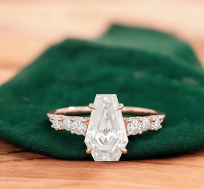 2ct Lab-Grown Coffin Diamond Ring for Unique Brides