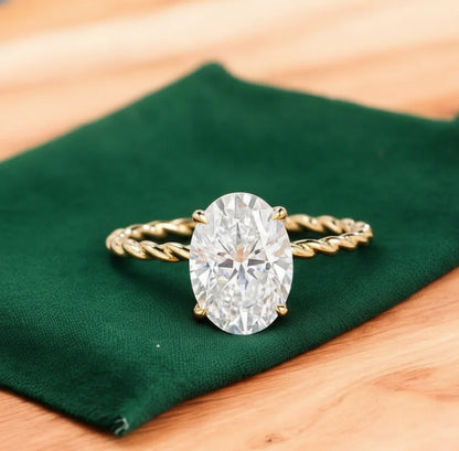 2.590 ct Oval cut Lab Grown Diamond Engagement Ring