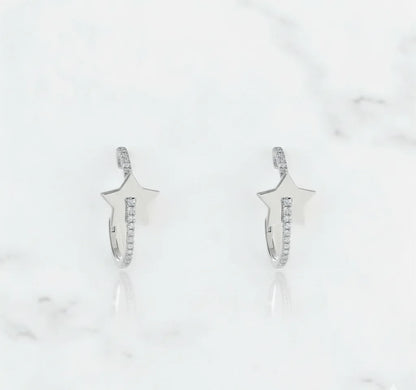 Star Lab-Grown Diamond Hoop Earrings – Cosmic Sparkle
