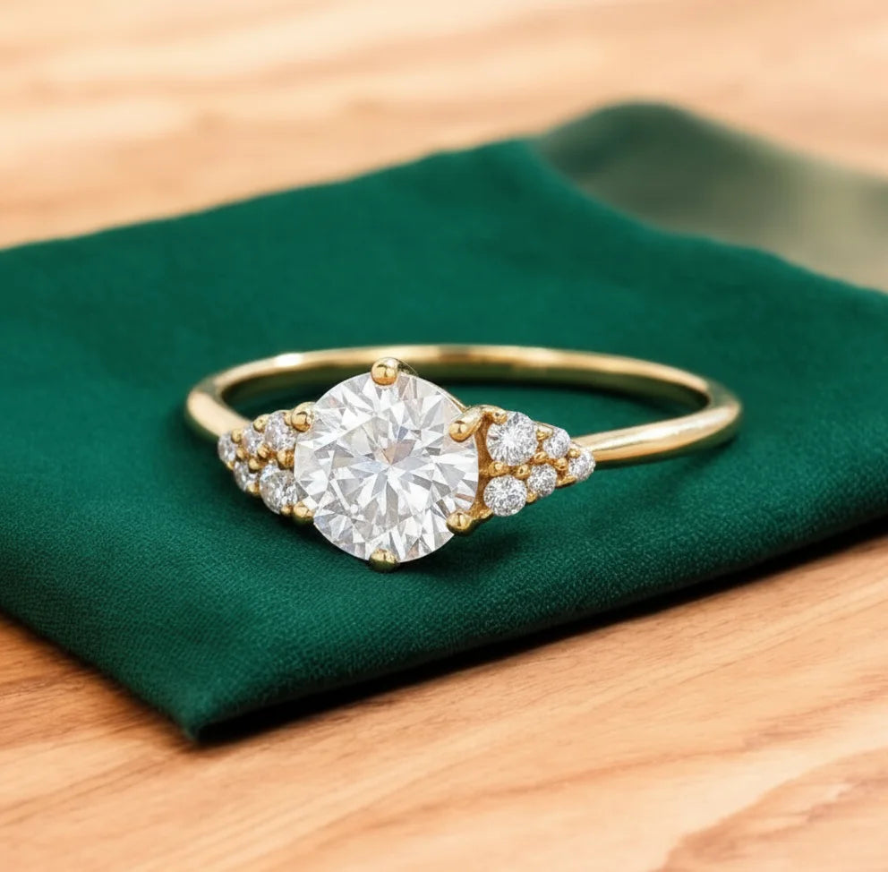 1.14 ct Round Lab-Grown Diamond Engagement Ring – Yellow Gold