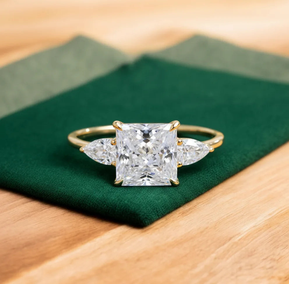 3 stone engagement ring princess
