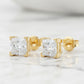 1.00ct Princess Cut Lab Diamond Studs in 14K/18K