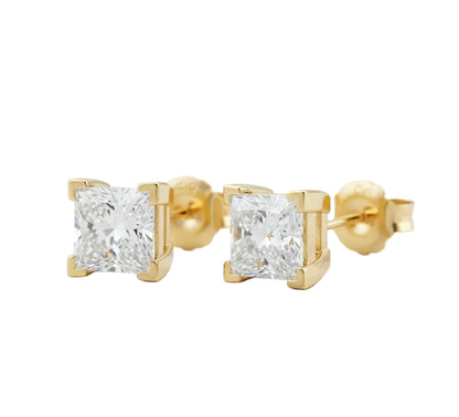 2.00ct Princess Cut Lab Grown Diamond Stud Earrings