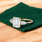 2.10ct Emerald Lab Diamond 3‑Stone Ring – Amavida Jewels