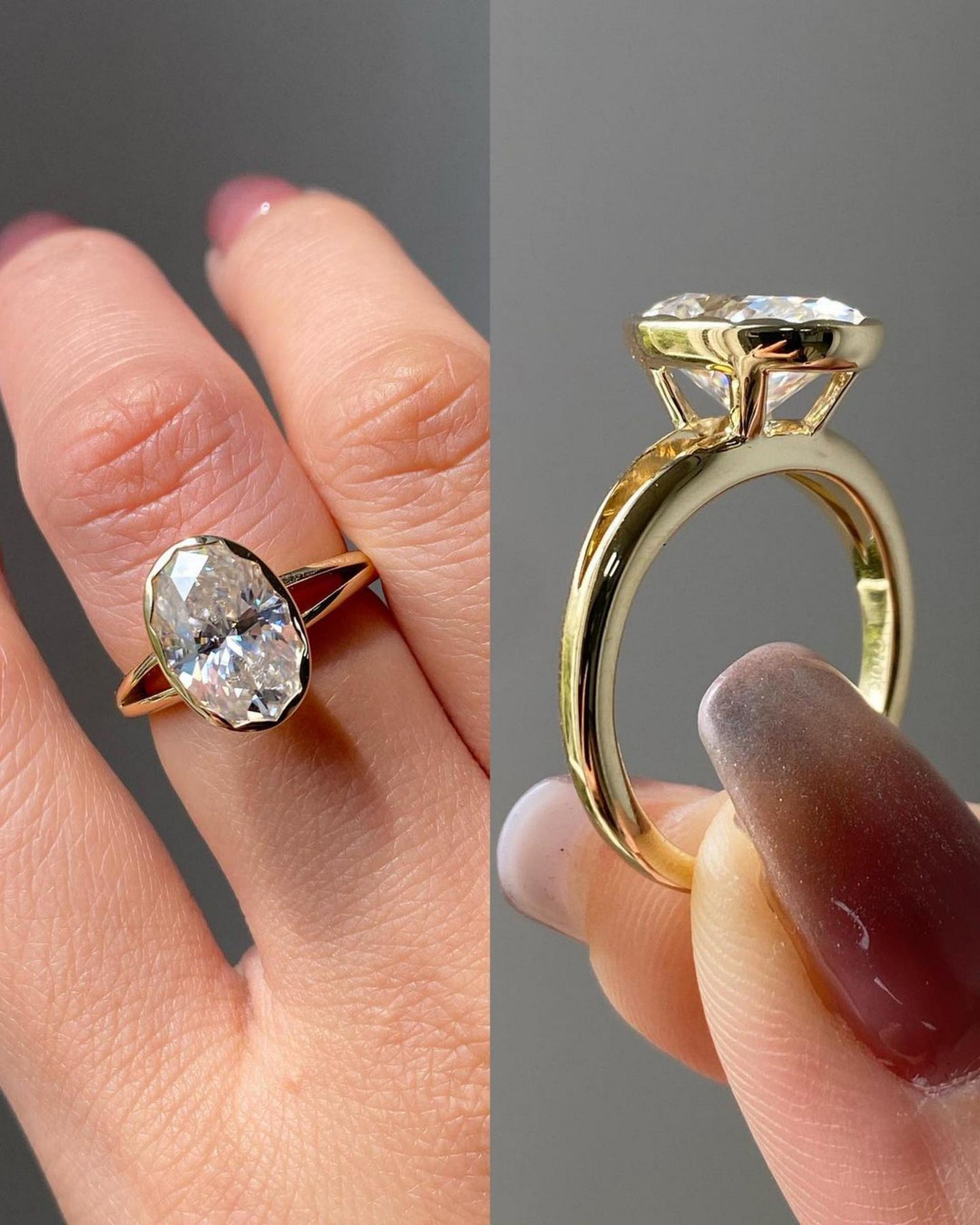 3.00 Ct Oval Cut Moissanite Engagement Ring