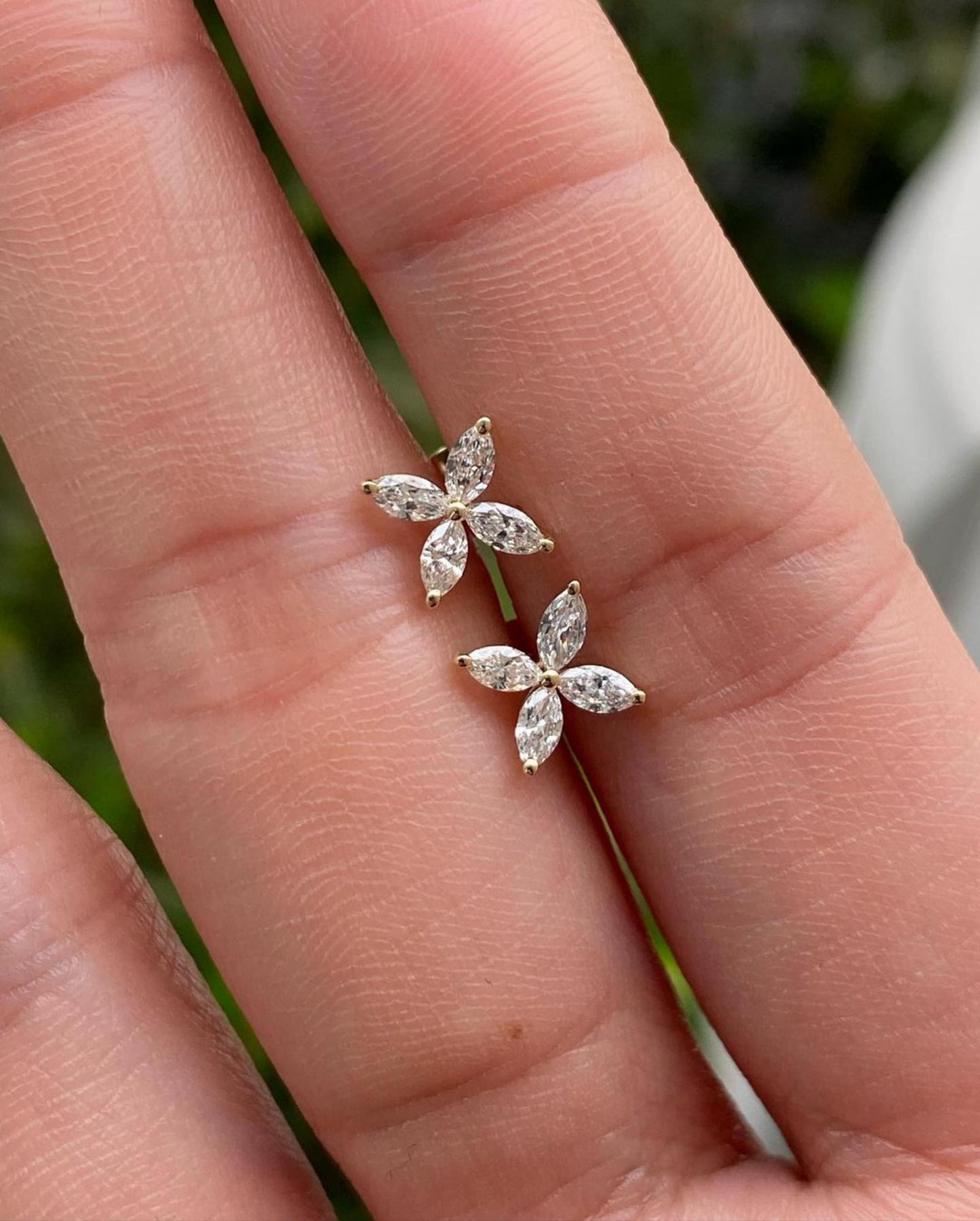 Marquise Cut Moissanite Stud Earrings