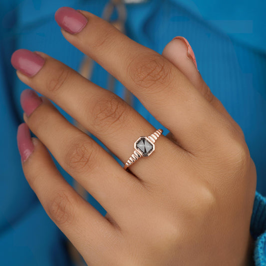 Gray diamond ring