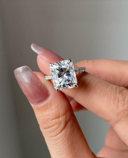 radiant cut lab grown diamond engagement ring gold